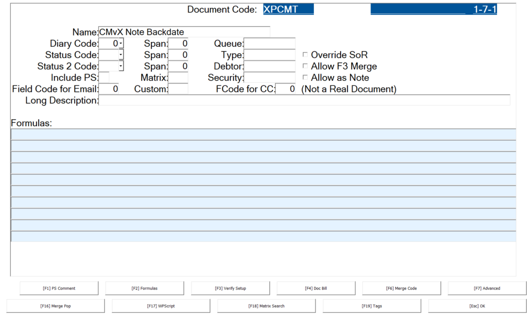 Setup of XPCMT in 1 7 1